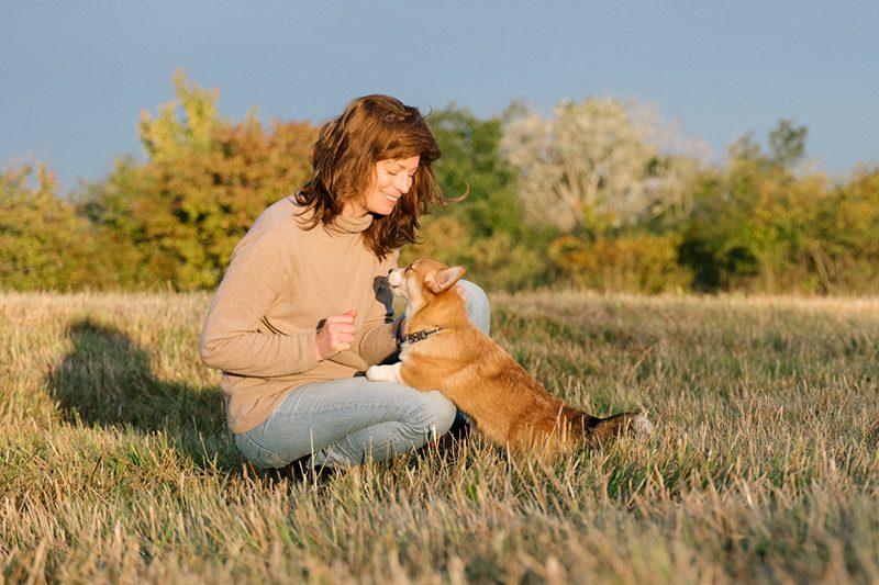 Portrait Annette mit Hund